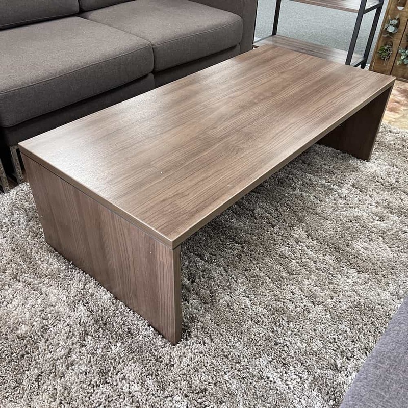 New – 49″ Walnut Modern Coffee Table Office Furniture Liquidations