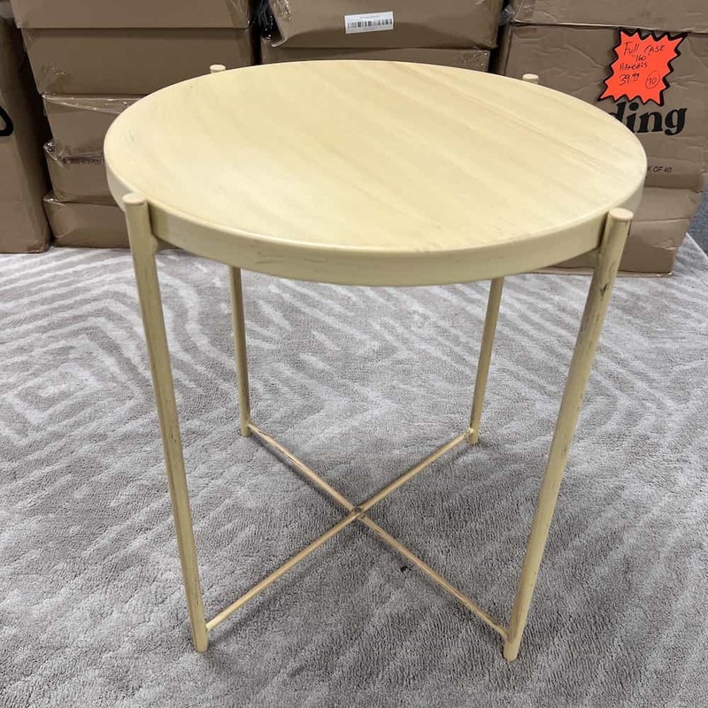 17″ x 20″ Ikea Tan Gladom Outdoor Metal Side Tray Table Office Furniture Liquidations