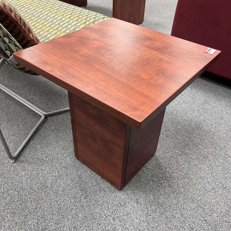 18″ Cherry Laminate Square Side Table Office Furniture Liquidations