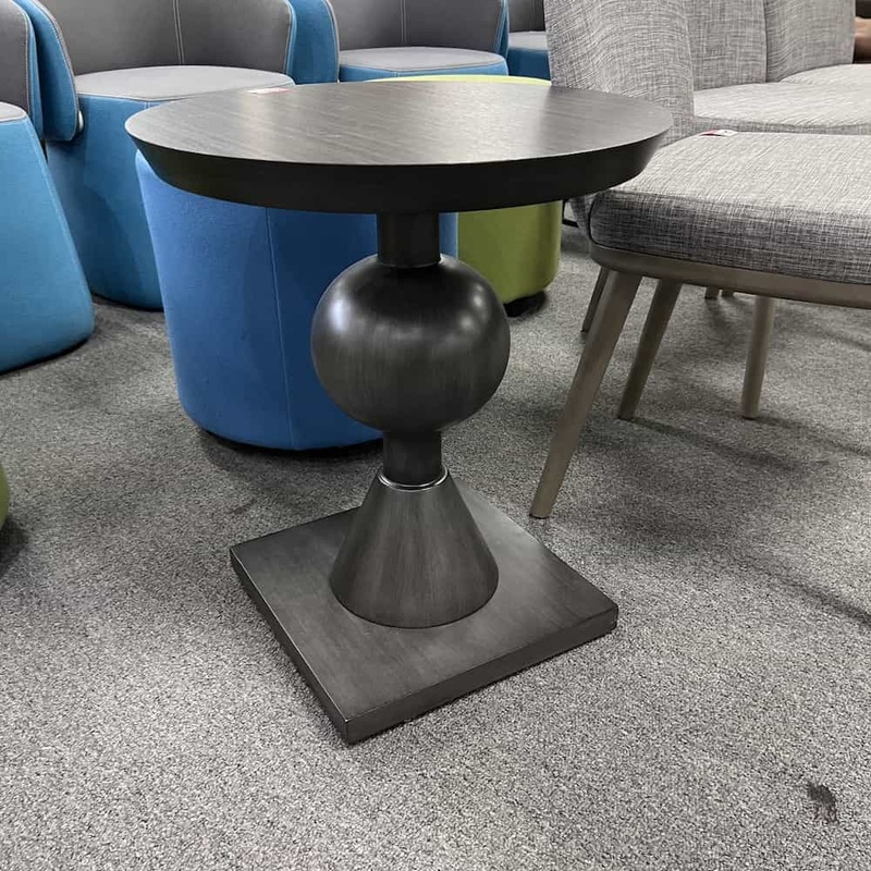 19″ Walter Dark Grey Modern Pedestal Accent Table Office Furniture Liquidations