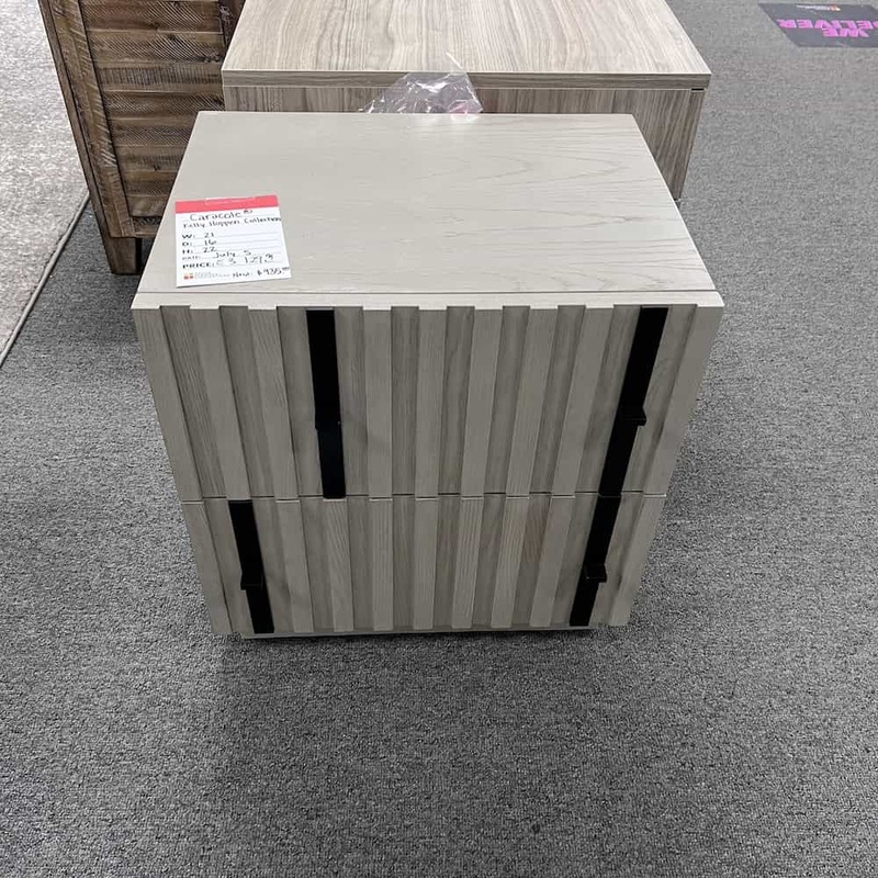 21″ W Caracole Kelly Hoppen Grey and Black 2 Drawer Nightstand Office Furniture Liquidations
