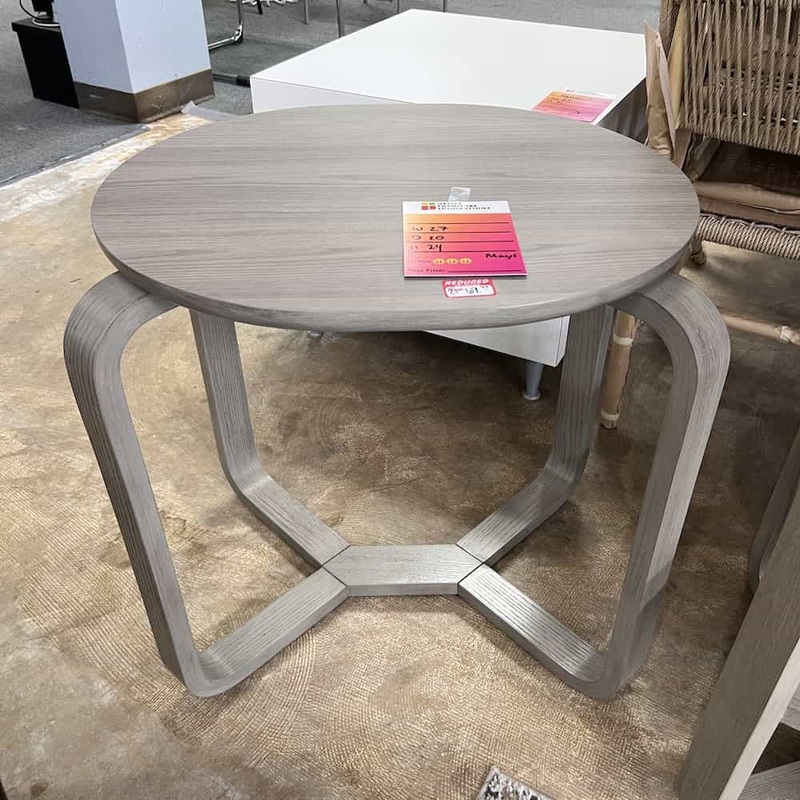 27″ Weathered Walnut Modern Coastal Side Table Office Furniture Liquidations