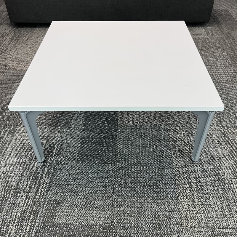 29″ Steelcase Turnstone White Laminate and Grey Coffee Table Office Furniture Liquidations