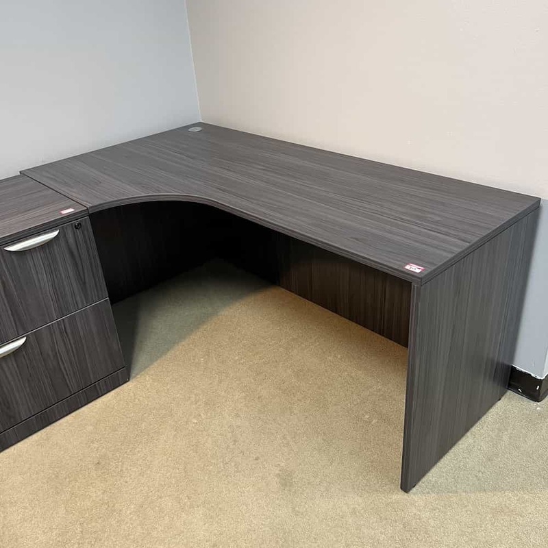 66″ x 36″ Coastal Grey “Porkchop” L-Desk Shell – Left Return Office Furniture Liquidations