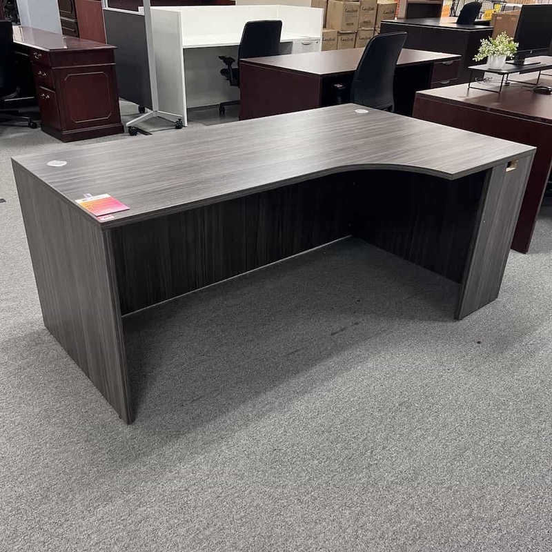 71″ Grey “Porkchop” L-Desk Shell – Right Return Office Furniture Liquidations