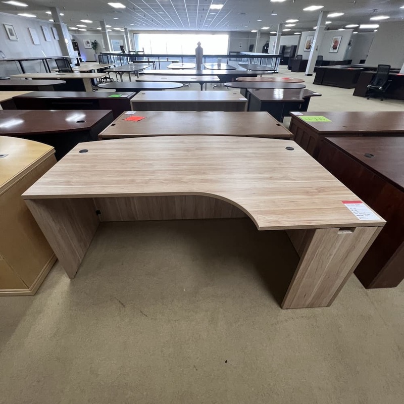 71″ x 48″ Aspen Laminate Bow Front Pork Chop Desk Shell Office Furniture Liquidations