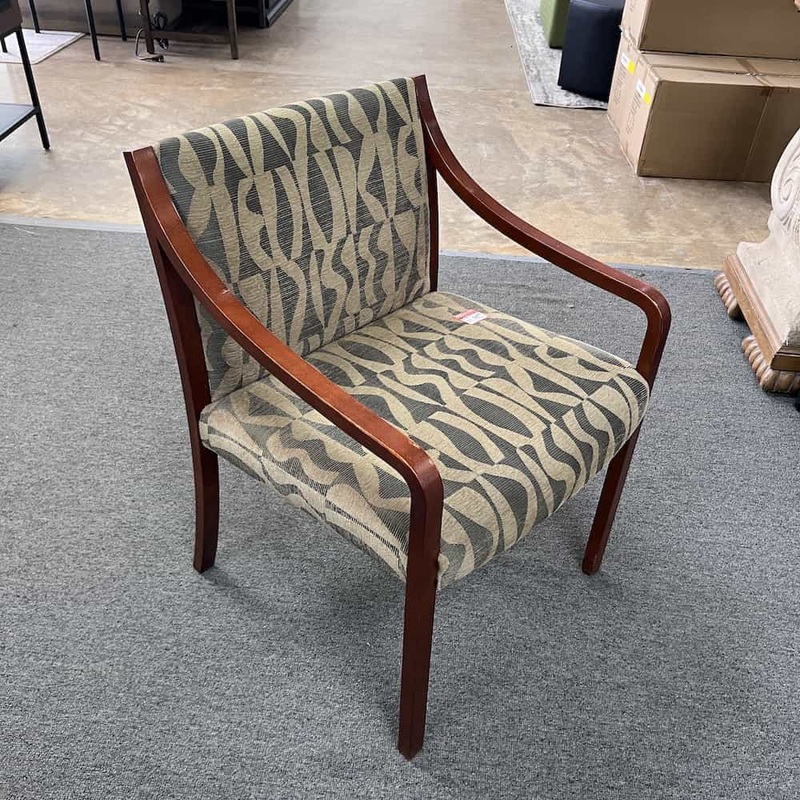 Tan and Grey Patterned Cherry Office Guest Chair Office Furniture Liquidations