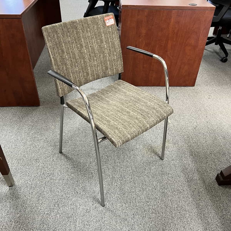 Tan/Chrome Stacking Guest Chair Office Furniture Liquidations