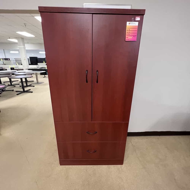 73″ High Cherry 2 Door Office Storage Cabinet with 2 Drawer Lateral Files Office Furniture Liquidations
