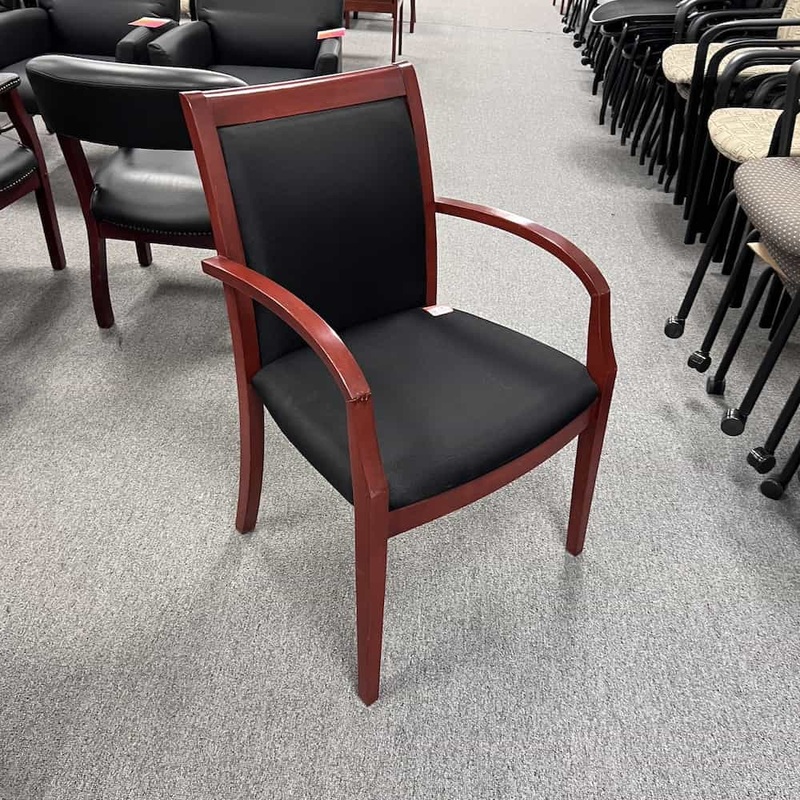 Black and Cherry Ladder Back Guest Chair Office Furniture Liquidations
