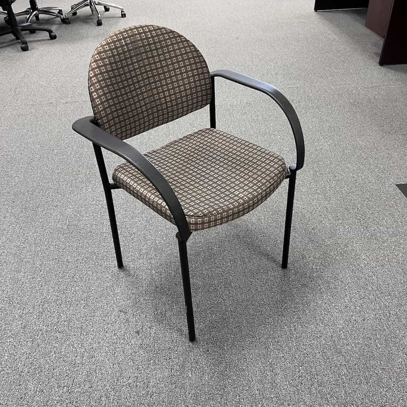 Brown Plaid Stacking Guest Chair Office Furniture Liquidations