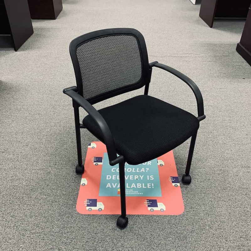 Encline Black Mesh Rolling Stacking Chair Office Furniture Liquidations