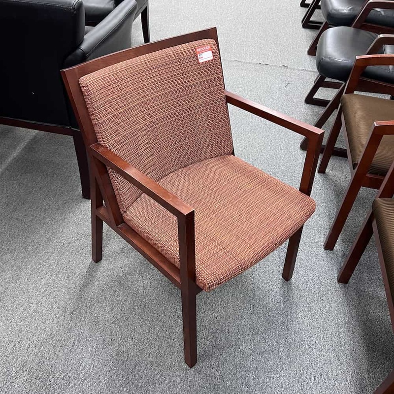 Geiger Ascribe Cherry and Orange Guest Chair Office Furniture Liquidations