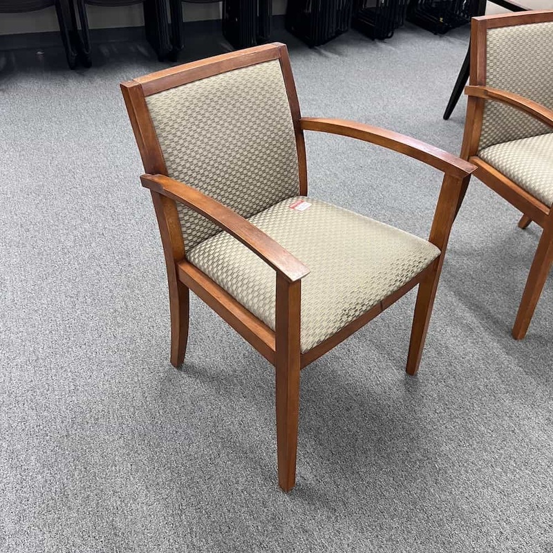Geiger Beige and Honey Guest Chair Office Furniture Liquidations