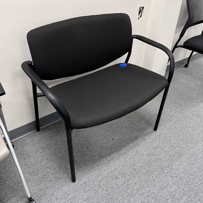Heavy Duty Bariatric Waiting Room Chair, Black Upholstery Office Furniture Liquidations