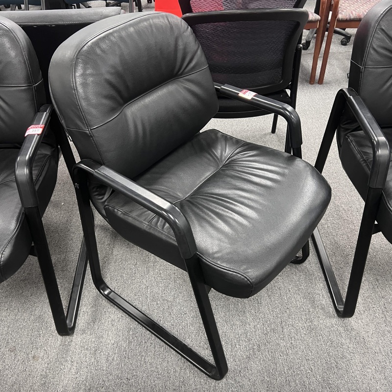 Hon Black Plush Guest Chair Office Furniture Liquidations