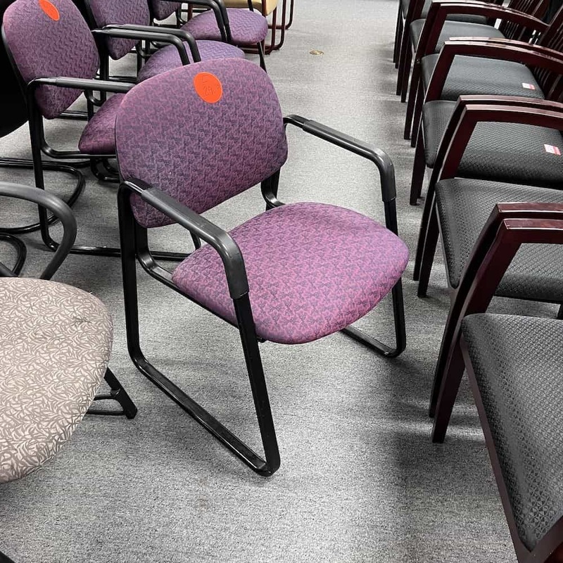 Hon Purple and Black Sled Guest Chair Office Furniture Liquidations