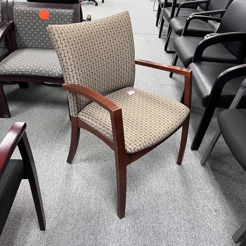 Kimball Tan and Cherry Guest Chair Office Furniture Liquidations