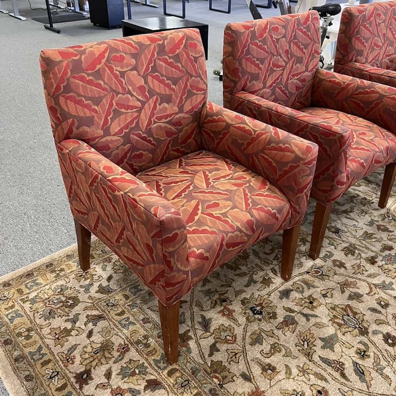 Mark David Red Leaves Guest Lounge Chair Office Furniture Liquidations