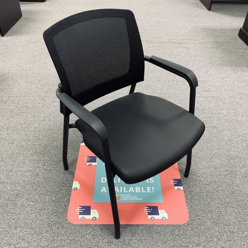 New – Parson Black Micro Mesh Antibicrobial Vinyl Office Furniture Liquidations