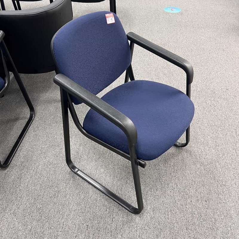 Office Star Blue and Black Sled Guest Chair Office Furniture Liquidations