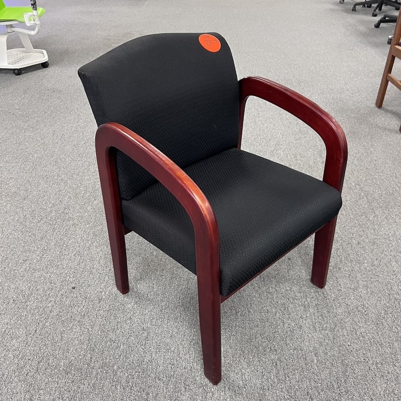 Office Star Work Smart Black and Cherry Guest Chair Office Furniture Liquidations