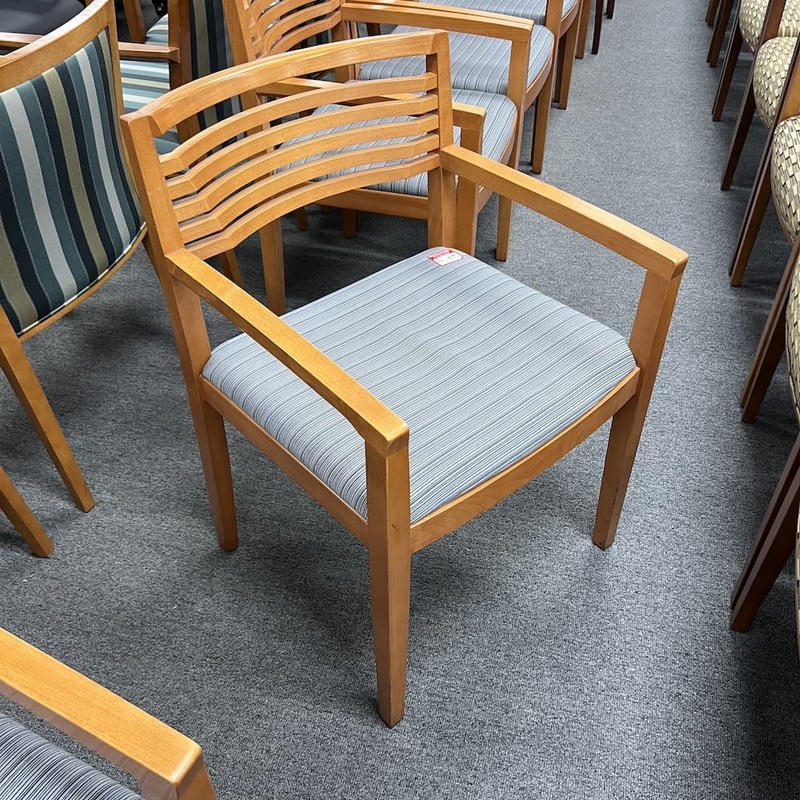 Paoli Honey and Blue Ladder Back Guest Chair Office Furniture Liquidations