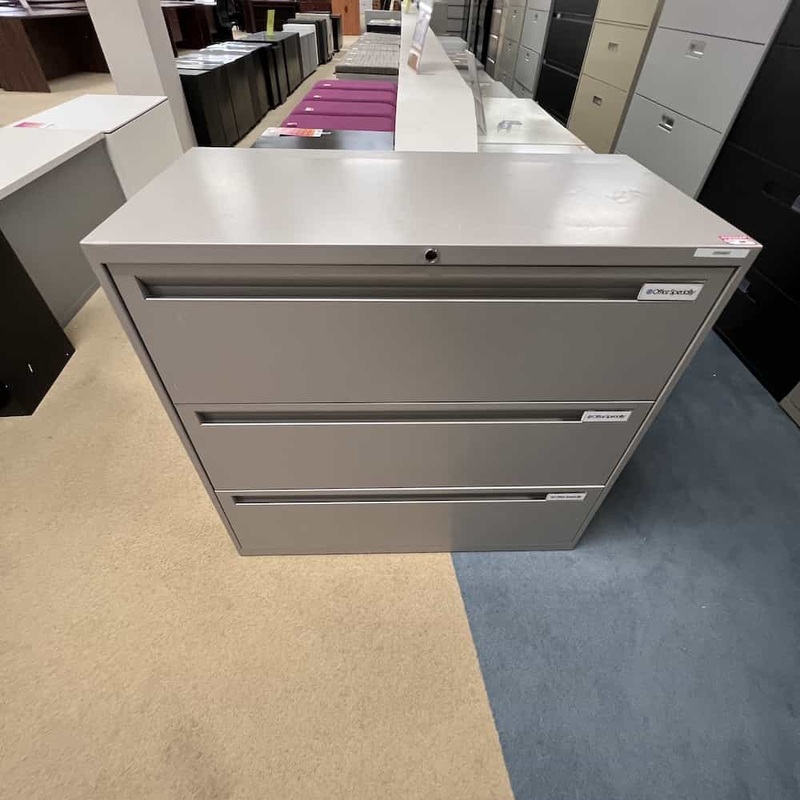 35″ High Office Specialty Grey Metal 3 Drawer Lateral File Office Furniture Liquidations