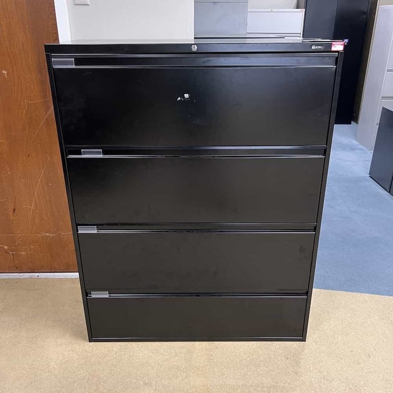 36″ W x 54″ H Global Black Metal 4 Drawer Lateral File Office Furniture Liquidations