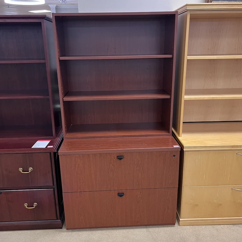 36″ W x 67″ H Kimball Cherry Laminate 2 Drawer Lateral File Office Furniture Liquidations