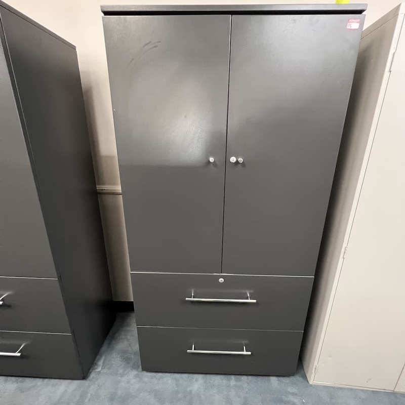 36″ W x 72″ H Grey Metal Storage Cabinet with 2 Drawer Lateral Files Office Furniture Liquidations