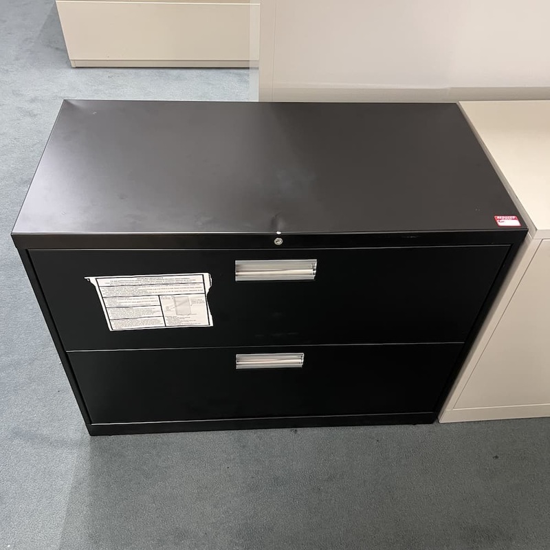 36″ W x ” H Hon Black Metal 2 Drawer Lateral Filing Cabinet Office Furniture Liquidations