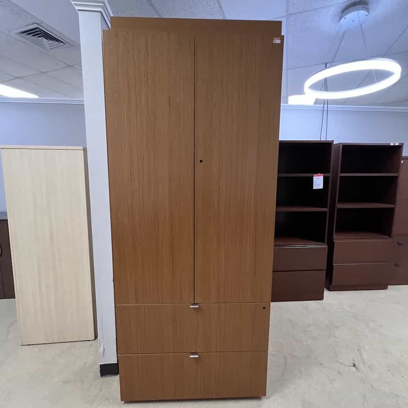 37″ W x 89″ H Knoll Honey Storage Cabinet with 2 Drawer Lateral Office Furniture Liquidations