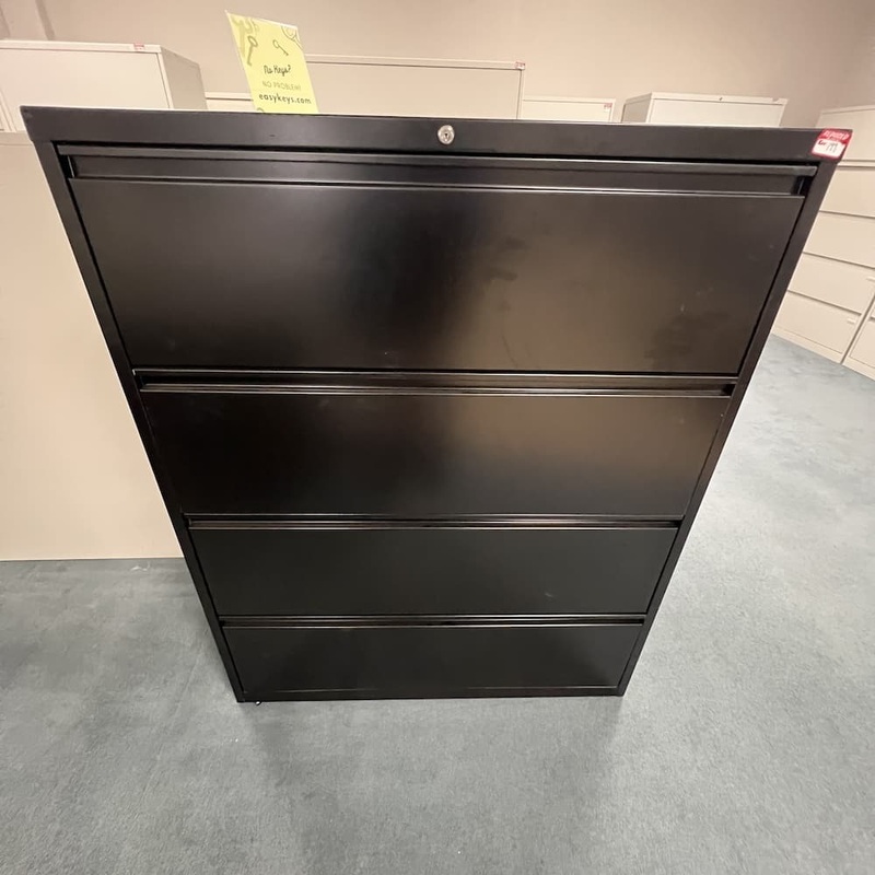 42″ W x 54″ H Global Black Metal 4 Drawer Lateral File Office Furniture Liquidations