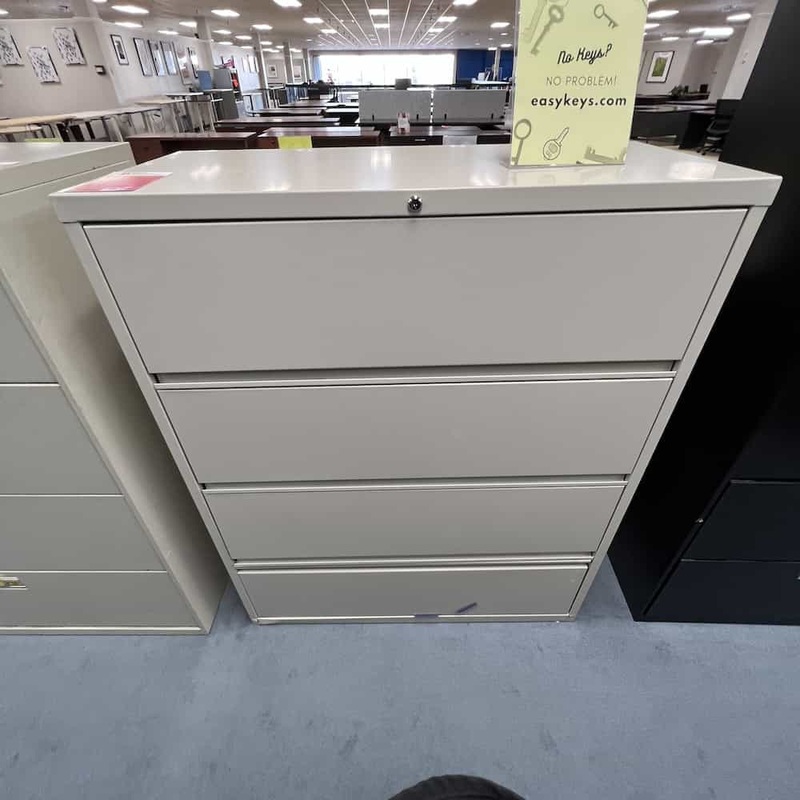 53″ H x 42″ W Beige Metal Medical 4 Drawer Lateral File – All Drawers Retractable Office Furniture Liquidations