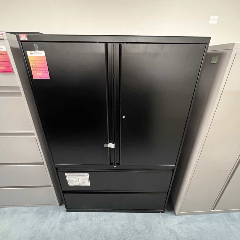 64″ High Black Metal Storage Cabinet with 2 Drawer Lateral Office Furniture Liquidations
