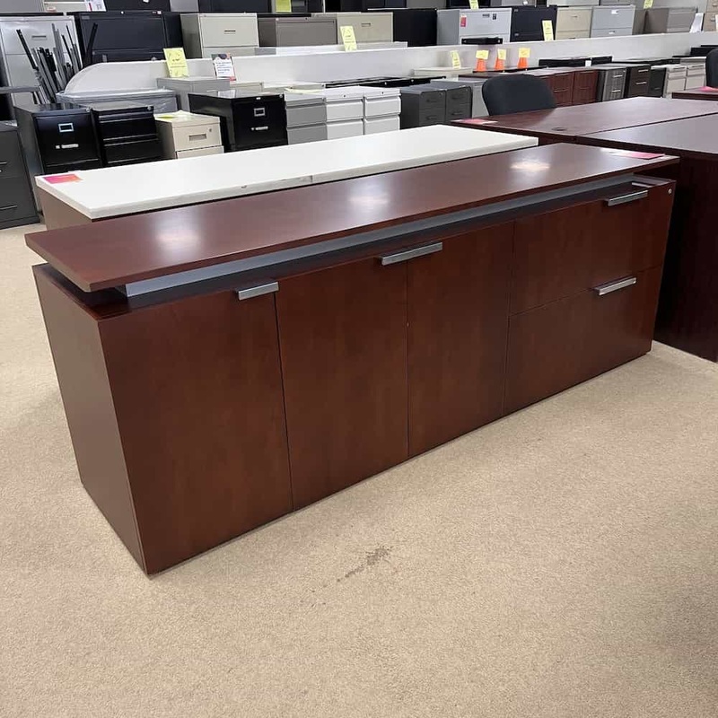 72″ Bernhardt Mahogany Credenza 2 Drawer Lateral File with 3 Door Storage Cabinet Office Furniture Liquidations