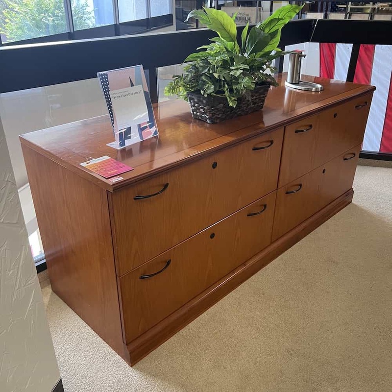 72″ DMI Honey Credenza 4 Drawer Lateral File Office Furniture Liquidations