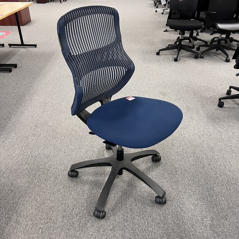 Knoll Generation Blue and Black Office Task Chair – Armless Office Furniture Liquidations