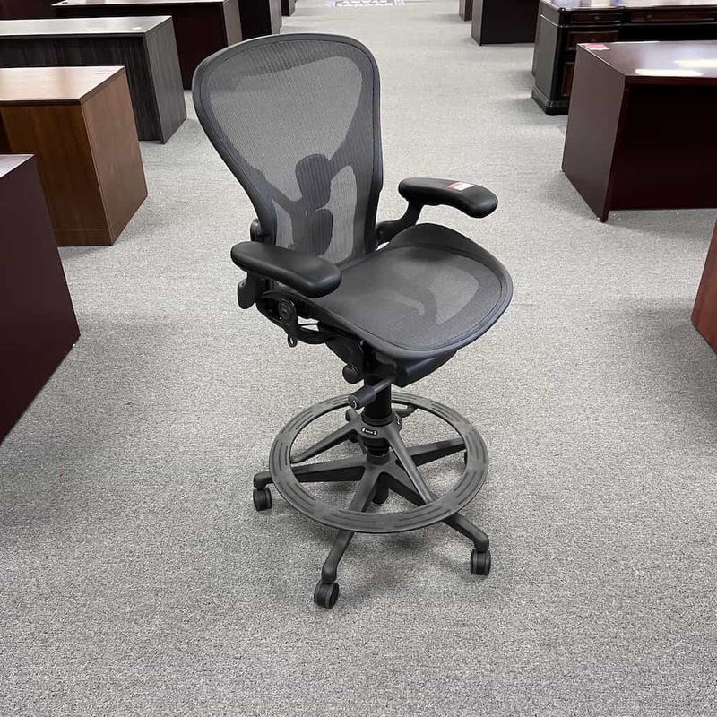 Size B – Herman Miller Aeron Dark Grey Mesh Back Office Stool Office Furniture Liquidations