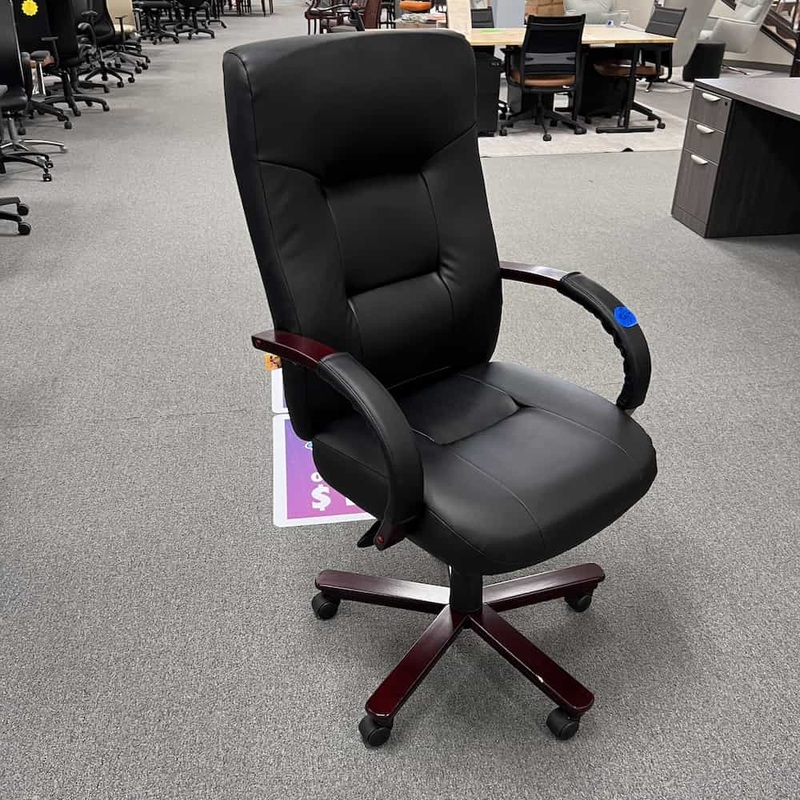 Black and Cherry High Back Executive Chair Office Furniture Liquidations