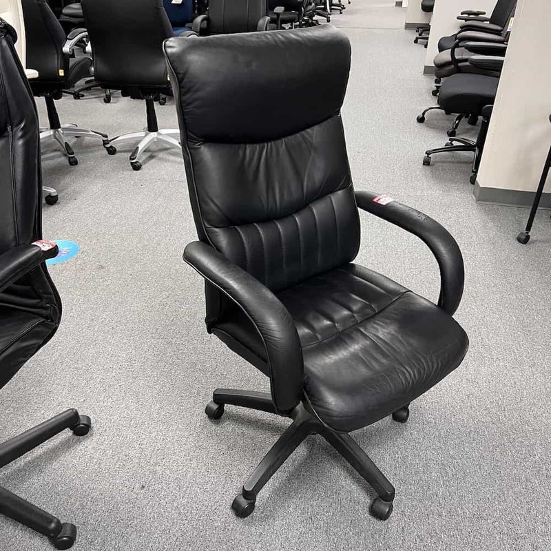 Black Leather High Back Executive Conference Chair Office Furniture Liquidations