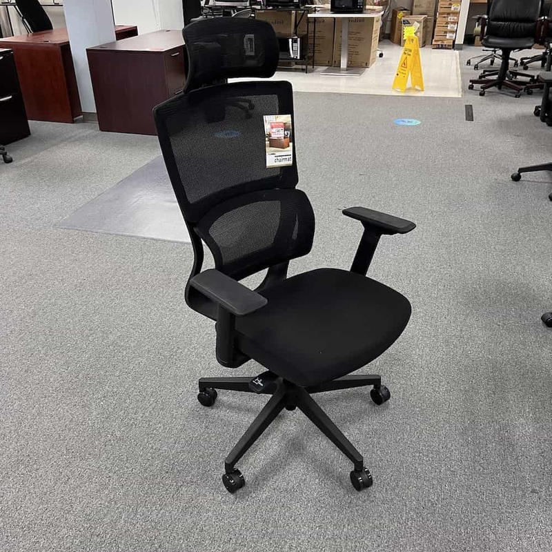 Black Lorell Mesh Back Task Chair with Headrest Office Furniture Liquidations