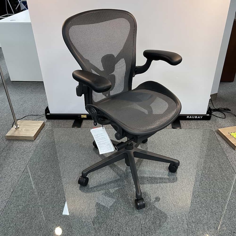 Herman Miller Aeron Remastered Mesh Back Task Chair with Posturefit – Size B Office Furniture Liquidations