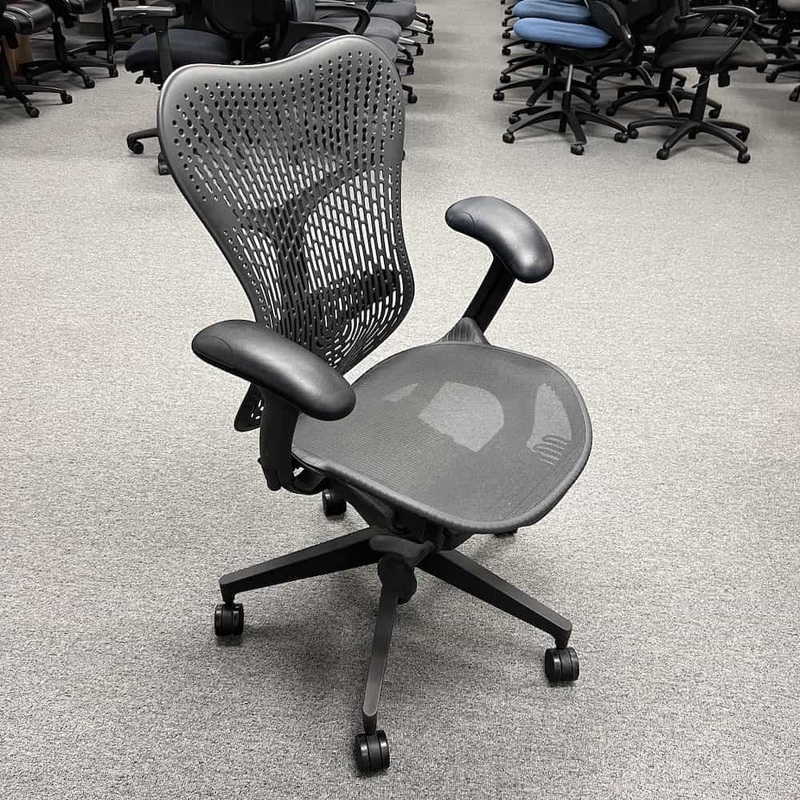 Herman Miller Black Version 1 Mirra Mesh Tri-Flex Executive Task Chair Office Furniture Liquidations
