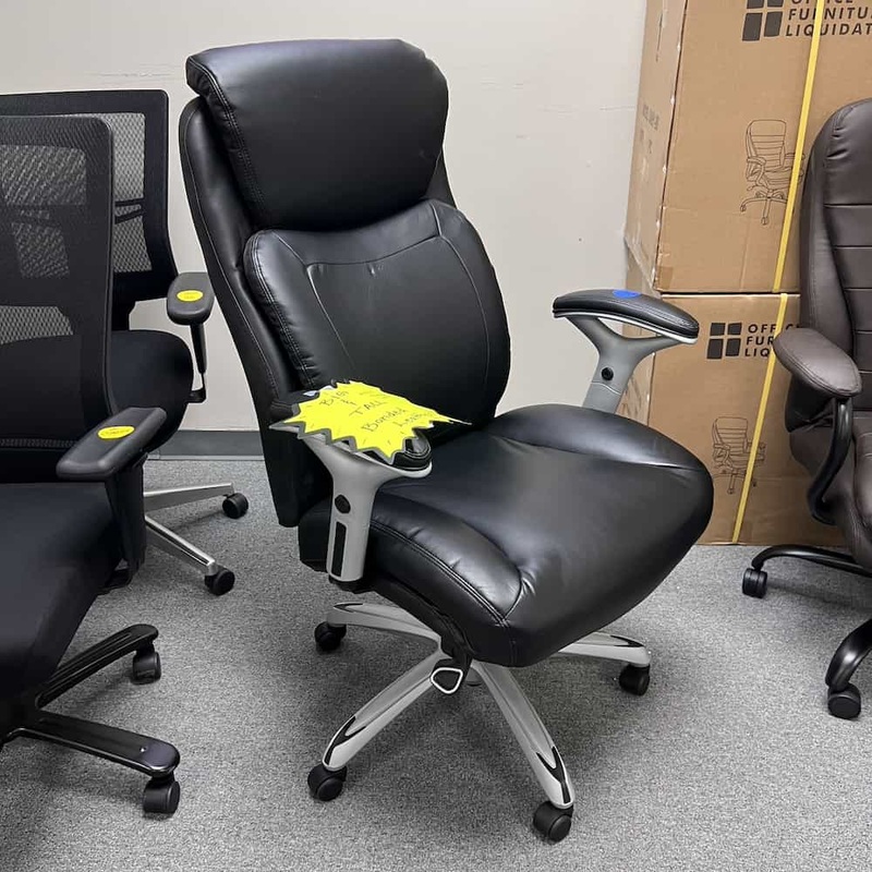 Lorell Wellness by Design Black Plush Big and Tall Executive Chair Office Furniture Liquidations