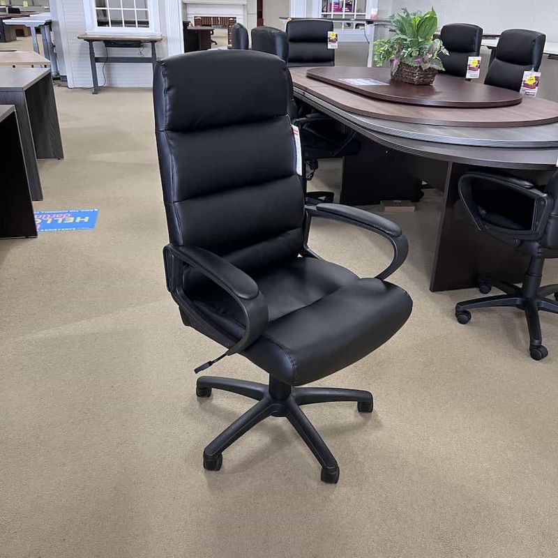 New – Lorell Soho Black Vinyl High Back Executive Chair Office Furniture Liquidations