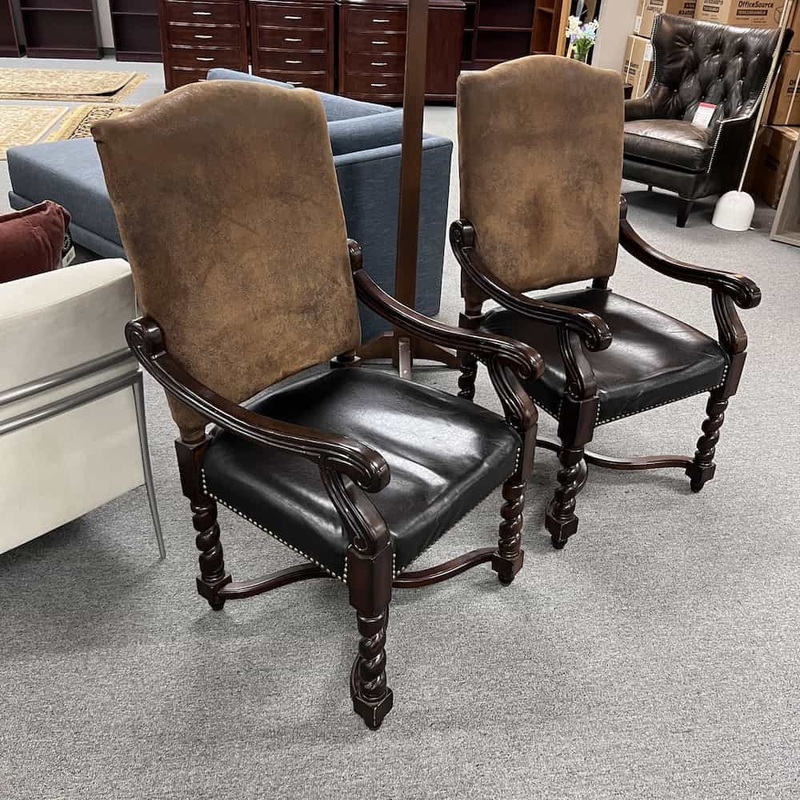 Set of 2 -Brown and Seude Parsons Kitchen & Dining Chair Office Furniture Liquidations