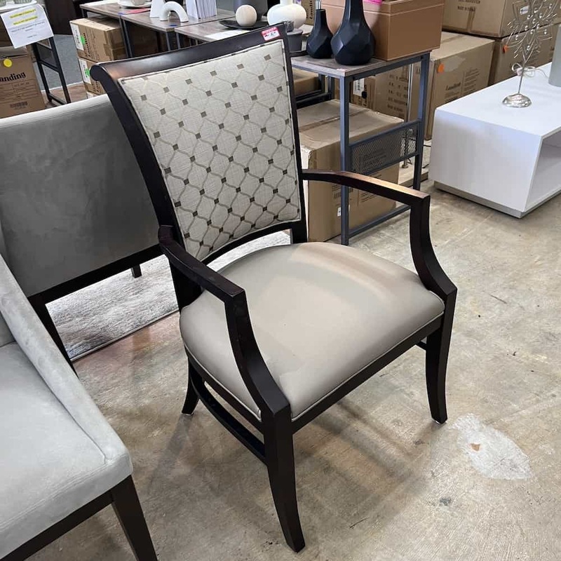 Set of 2 – Kellex Taupe Diamond and Espresso Transitional Arm Chair Office Furniture Liquidations