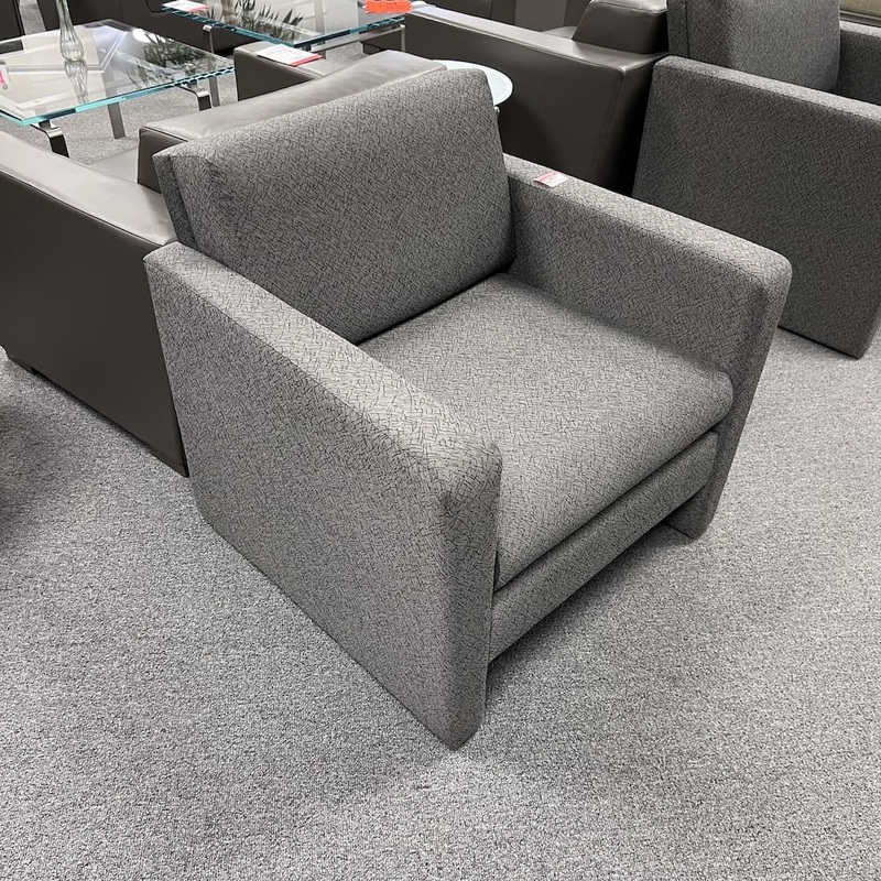 Set of 2 – Kimball Pennant Grey Upholstered Lounge Chair Office Furniture Liquidations
